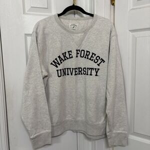 Wake Forest University League 91 Embroidered Crew Neck Sweatshirt Gray Large L